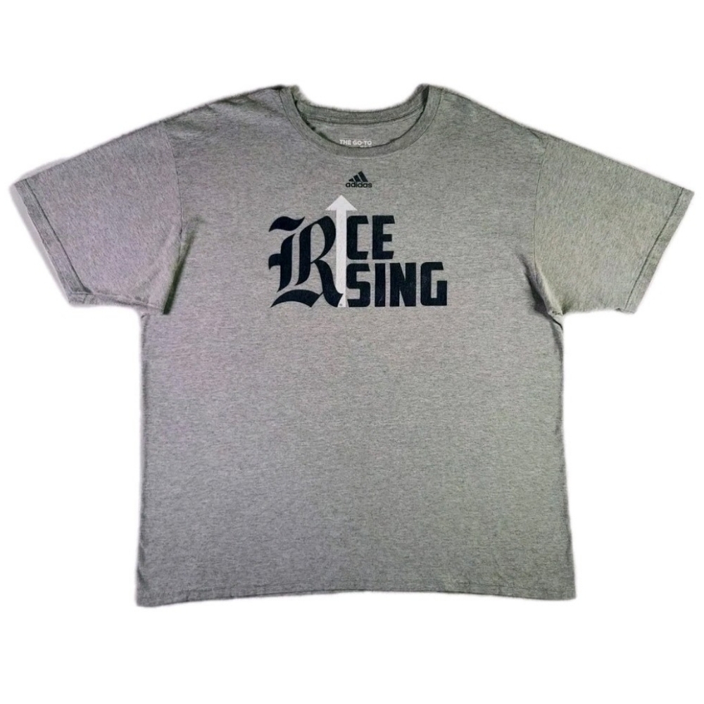 Vintage Rice Owls Adidas Shirt XL Gray Y2K NCAA Collegiate Sportswear Retro Tee